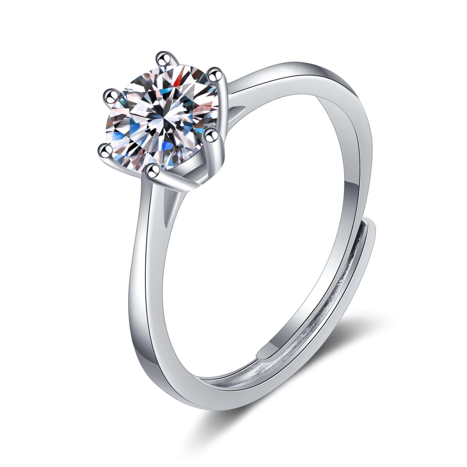Zircon Diamond Moissanite Wedding Fine Fashion Jewelry Rings 925 Sterling Silver Casual Rings for Ladies