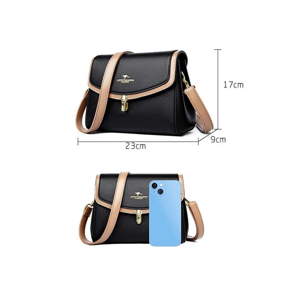 2 Strap Shoulder For Women Mother Purse High Quality PU Leather Designer Ladies Crossbody Bag Casual Tote Sac A Main