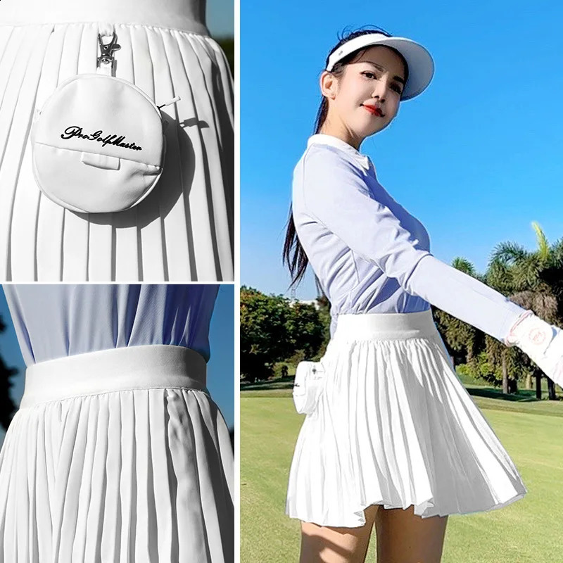 PGM Golf Womens skirt Pleated skirt chiffon gauze elastic belt skirt sports skirt 250411