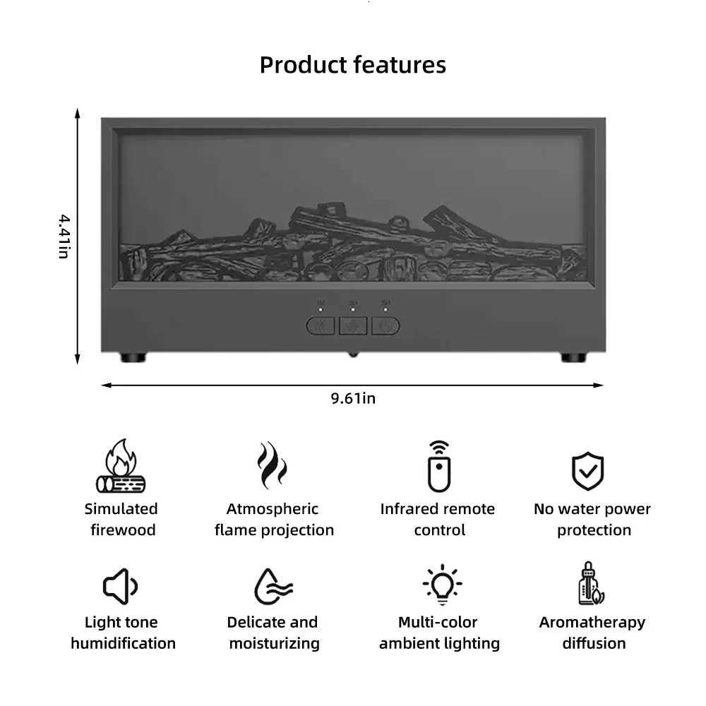 Desktop Fireplace with Atmosphere Light - Portable Simulation Fireplace Heater for Bedroom Home Office Decorations - Creative Y251113