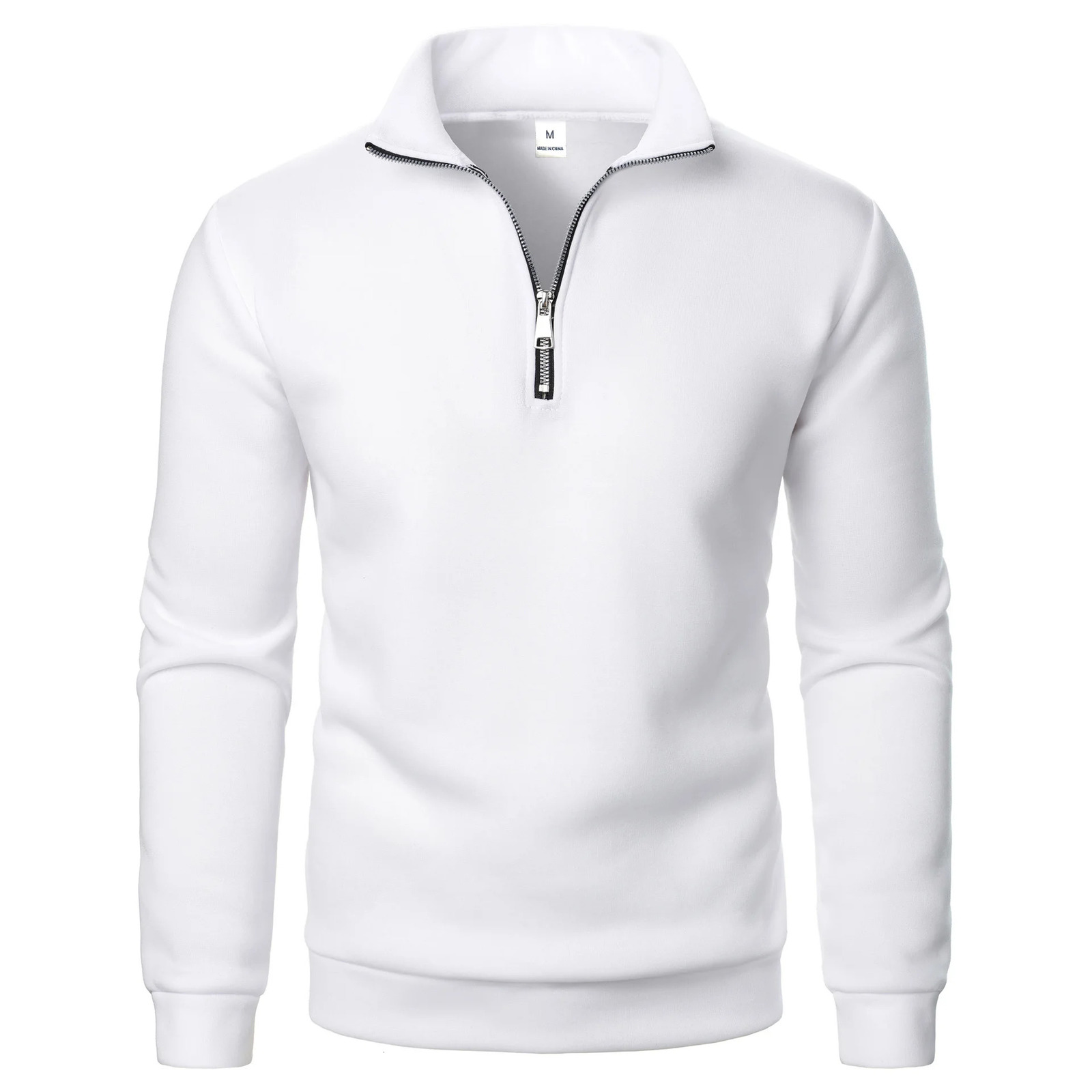 Spring and Autumn casual half zipper stand up collar hoodie trend simple and loose oversized fleece mens hoodie 251105