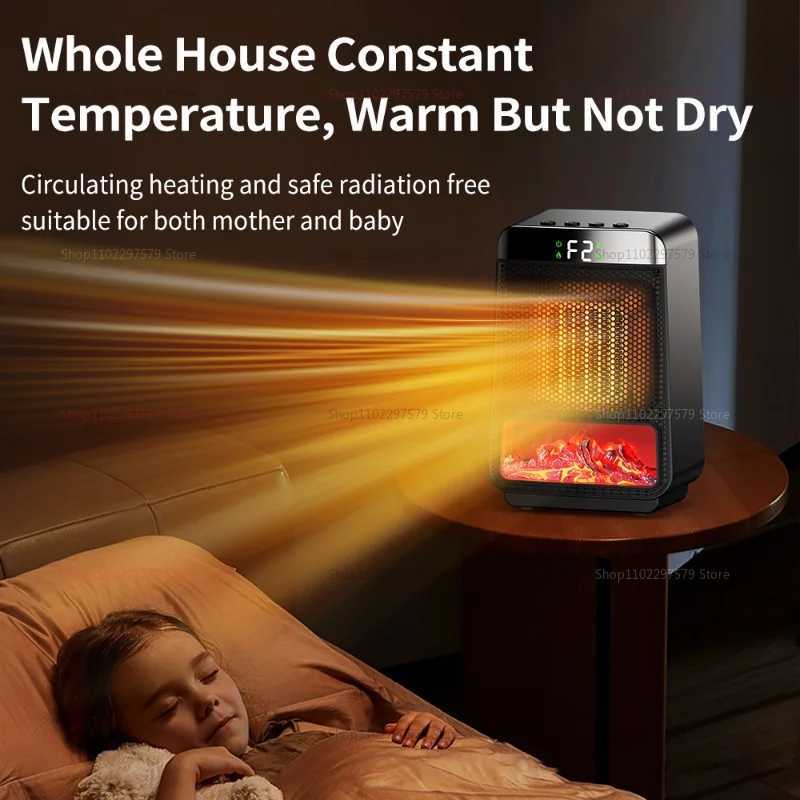 Portable Fireplace Heater for Home Silent Energy Saving PTC Fast Hand Warmer Low Power Desk Hot Air Fan Warm Air Heat Source Y251113