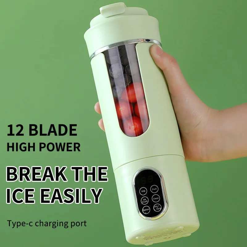 New 530ml Portable Juicer Wireless USB Charging Mini Juicer Crushed Ice Electric Juicing 12 Blade Fresh Juice Blender C251113