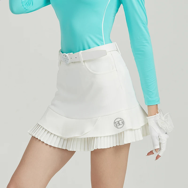 BLKTEE Golf Ladies Pleated Skirt Double-layer Fashion Skort Slim Golf Short Skirts with Inner Pants Women Sports Culottes 250411