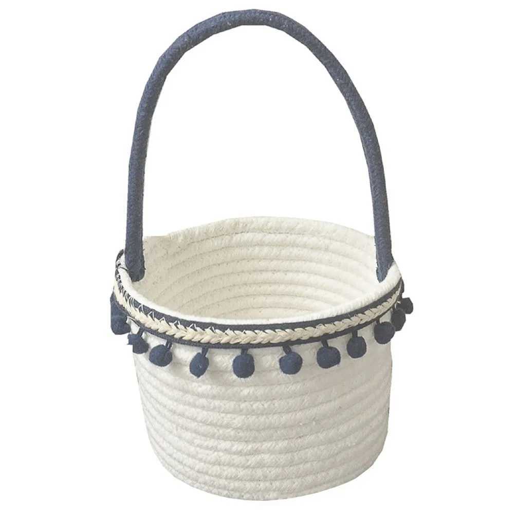 Cotton Rope Woven Flower Basket For Ro Decor Storage Hamper Jute Plant Holder Dried Flower Display Hanging Organizer Y251112