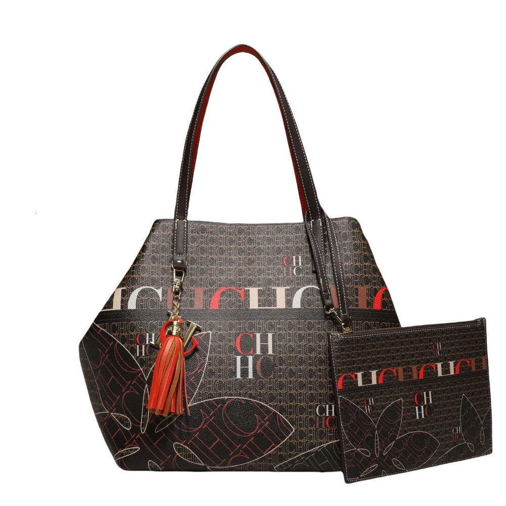 CHHC Fashion Trend Printed Design Tote English Large Capacity Handbag Women's Bag