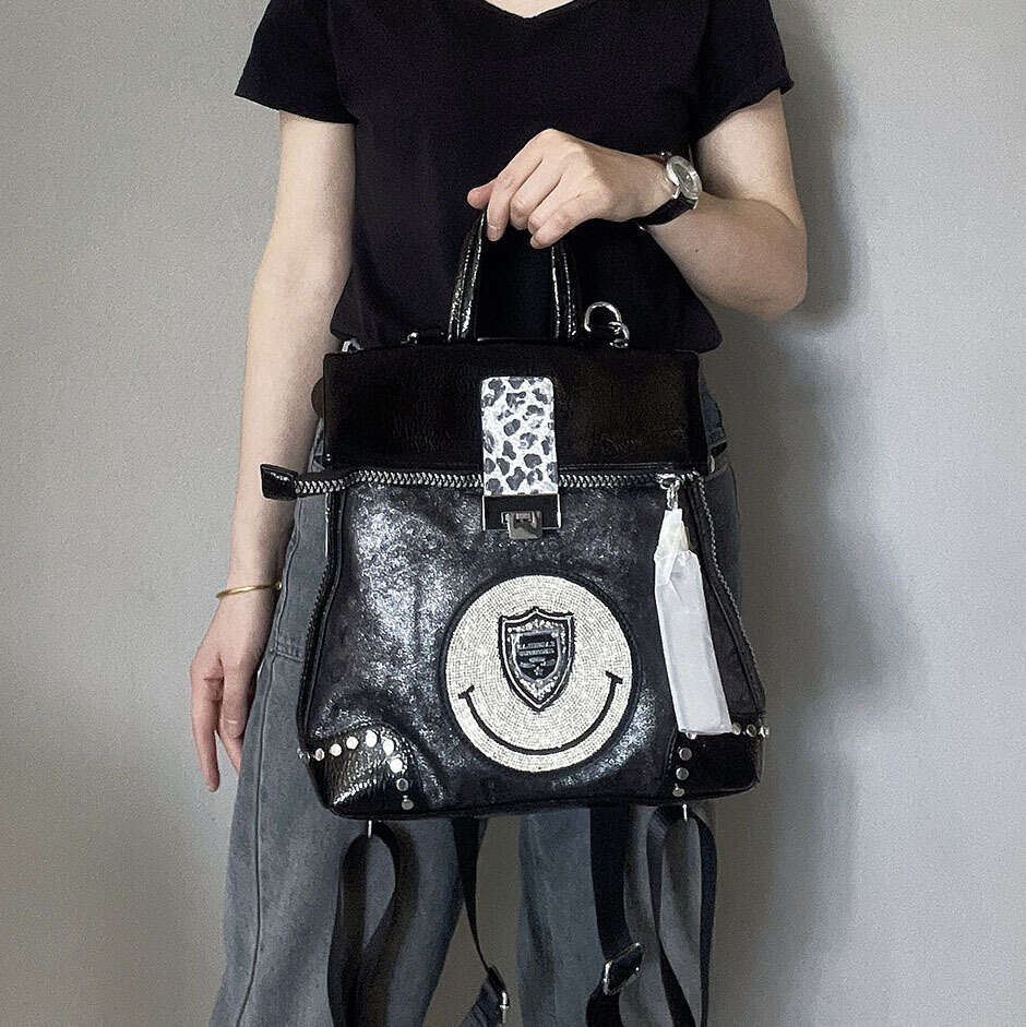 Backpack Genuine Leather Women's Bag New Backpack, Stylish Single Shoulder Crossbody Bag, Trendy Backpack