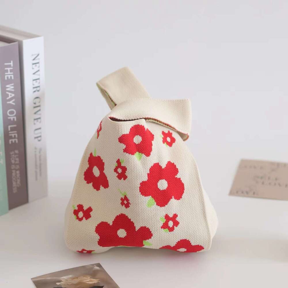 Color blocking jacquard bag women 2025 new handbag for girls, niche knitted handbag, fashionable and casual