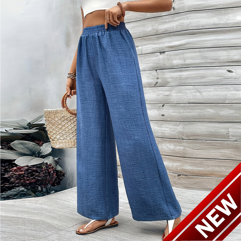 Womens clothing 2025 new style temperament versatile casual pants wide leg straight leg pants thin version