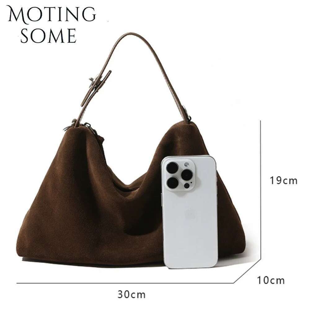 Motingsome Top Quality Suede Woman Crossbody Pillow Niche Lady Literary Shoulder Bag Matte Cowhide Commuting 2024 New