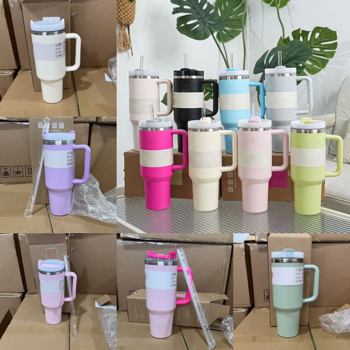 40OZ Portable Insulated Straw Cup for Car Office Use Ice Dominating Cup Heat Preservation Cup Home Goods Product Water Bottles