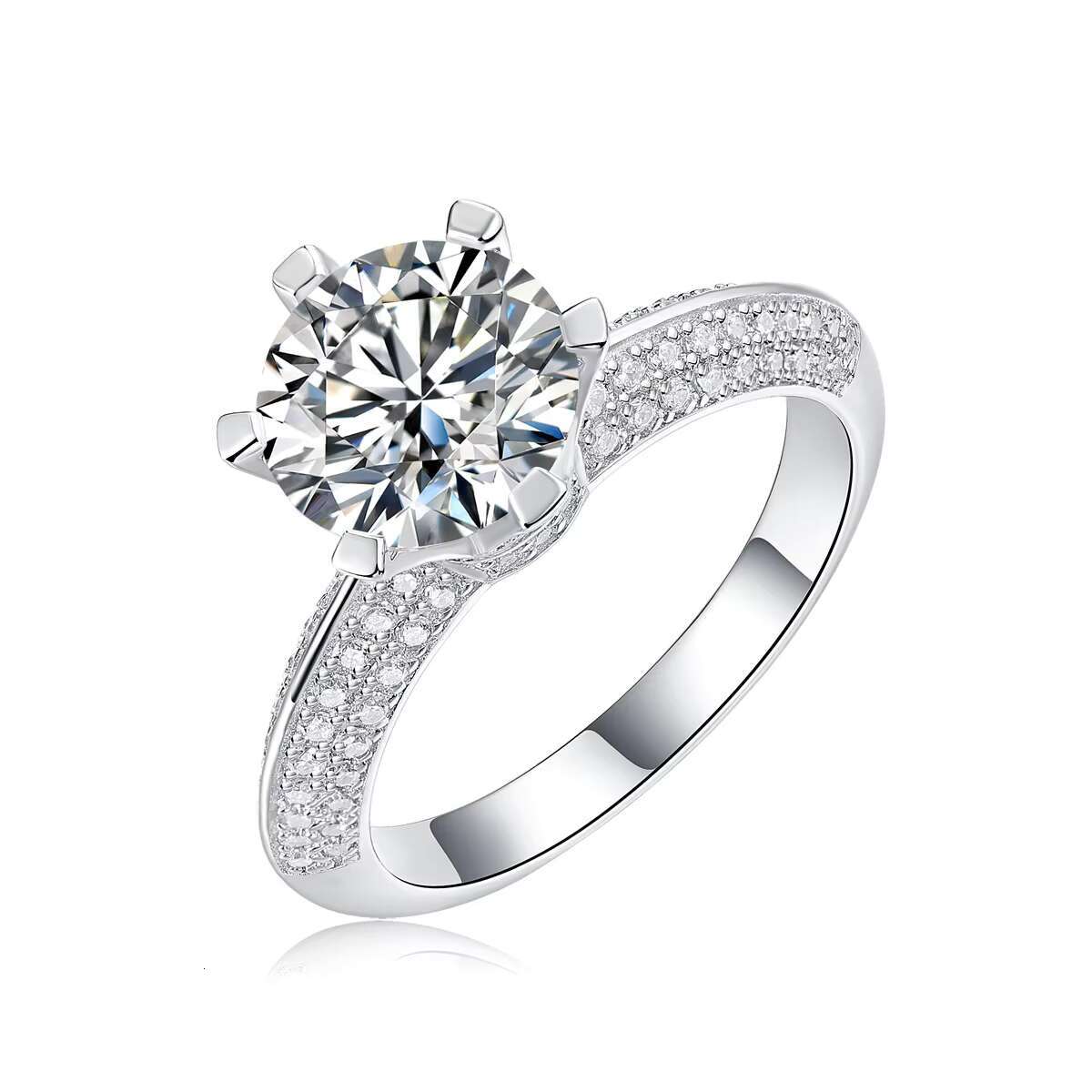 De 1ct Fine Jewelry Ring 3ct Sparkling 925 Sterling Silver Moissanite Ring for Women D Color VVS Moissanite Rings