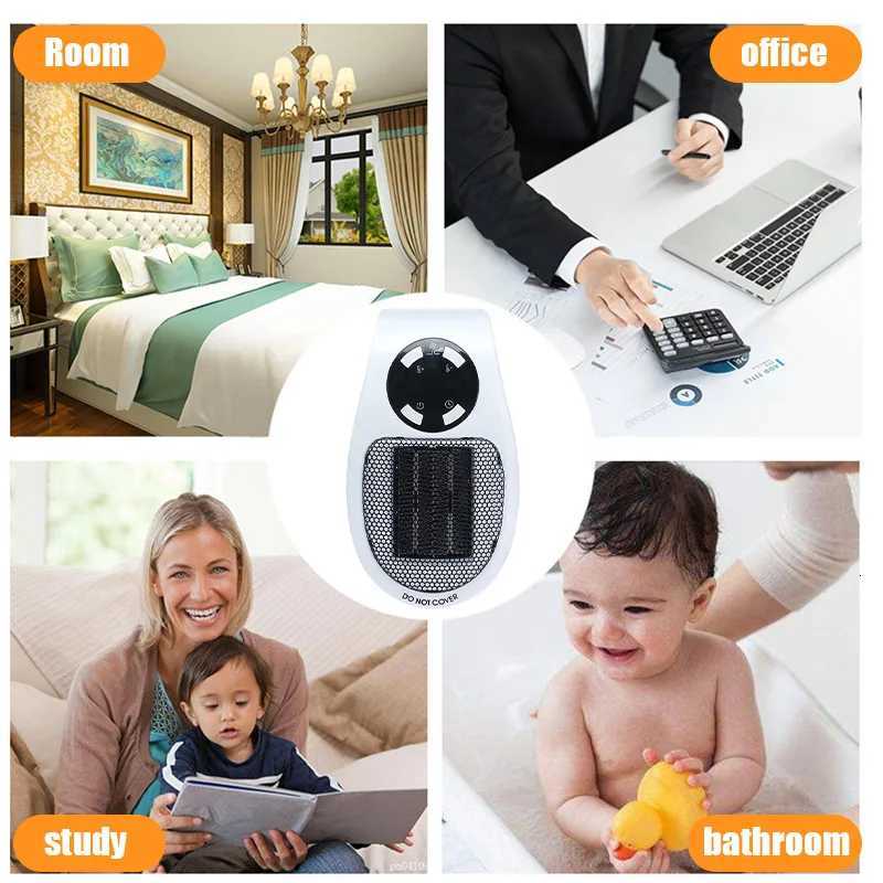 Portable Heater Electric Heater Plug In Wall Room Heater Home Appliance Heating Stove Mini Radiator Remote Warmer Machine 500W Y251113
