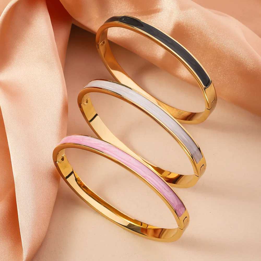 luxury Colored Drip Oil Stainless Steel Bracelets Women Fashion Jewelry Set Accessory K251113