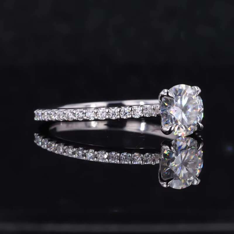 Starsgem Rings 14K Round Brilliant Cut Championship Engagement Diamond Moissanite Ring