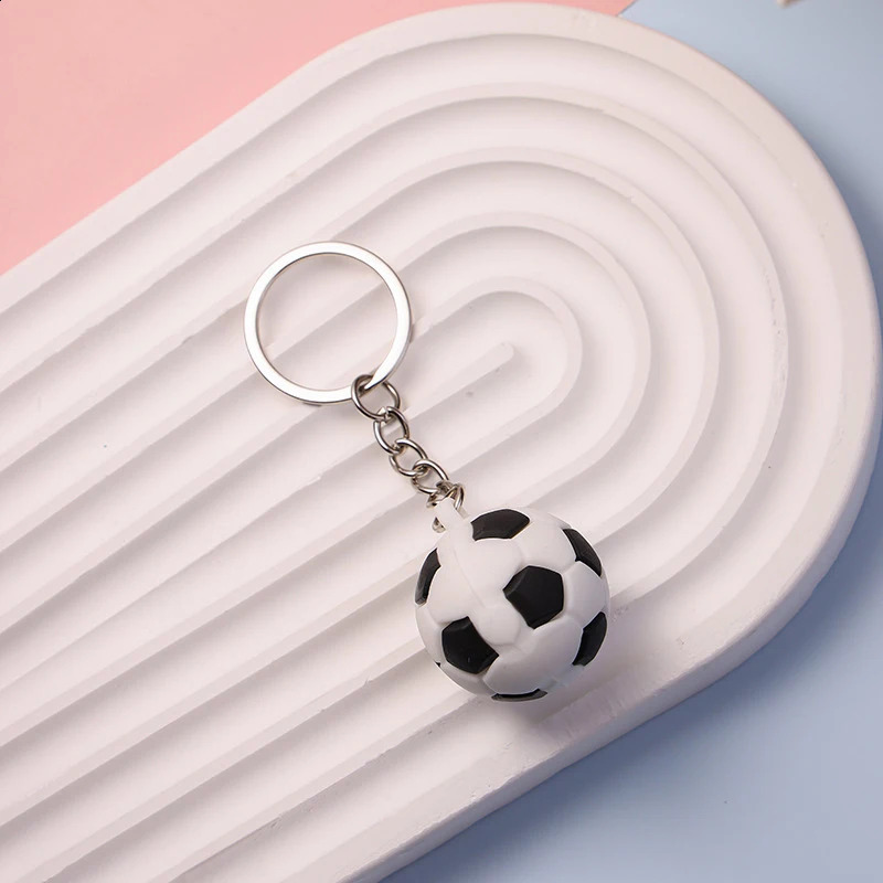 Simulated football basketball volleyball tennis rugby keychain PVC creative mini backpack pendant car accessories gift 250410