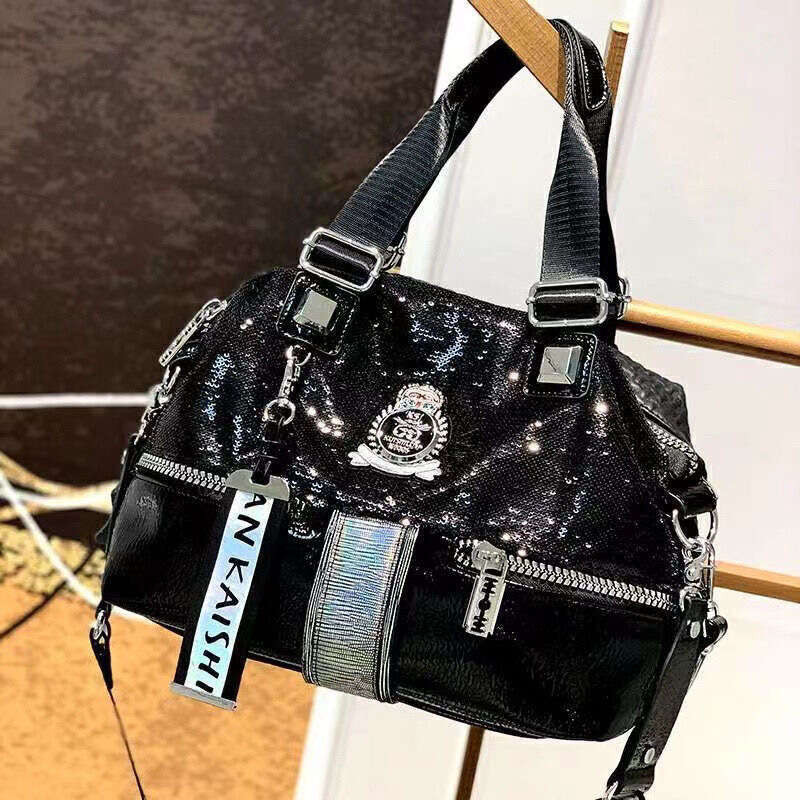 Backpack Western style large capacity handbag for women new trendy sequin single shoulder crossbody tote bag