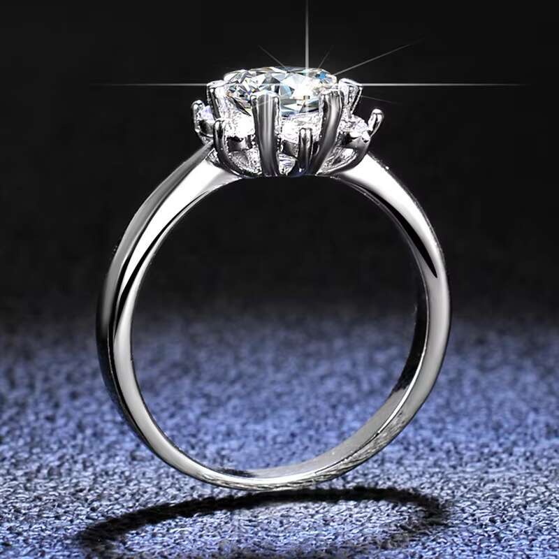Moissanite Rings 1ct D VVS Silver 925 Moissanite Rings Wholesale Price Gra Moissanite Diamonds Hip Hop Ring