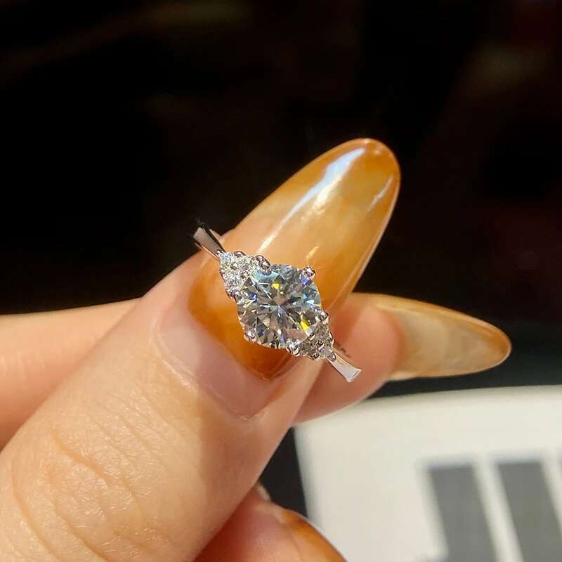 GRA 1 Carat Luxury Certified Moissanite Diamond Angel Wing Rings for Woman Real 925 Sterling Silver Party Quality Fine Jewelry