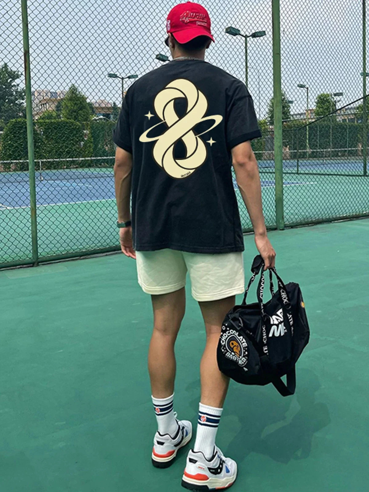 Summer fashion heavyweight retro mens English letter 100 pure cotton printed round neck highquality casual fitness street Tshirt 250407