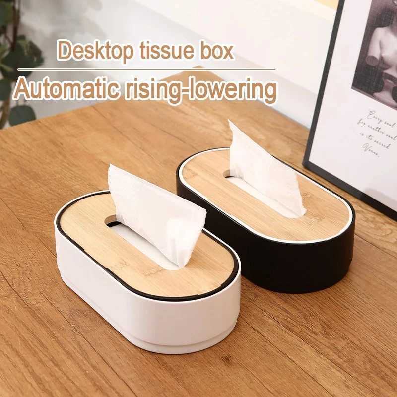 Tissue box Holder Bamboo Cover Toilet Paper Box Convenient Napkin Holder Removable Decorative Tissue Box He Storage Boxes Y251112