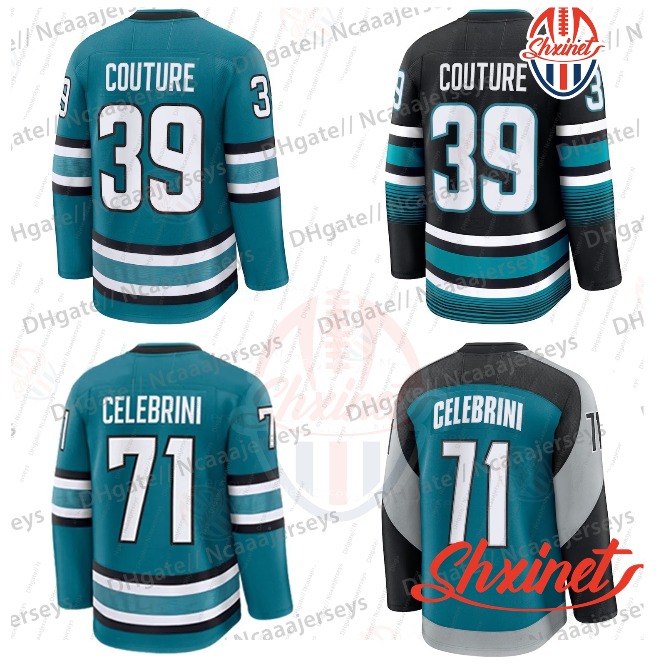 San Jose Macklin Celebrini Shark Concept Hockey Jersey Logan Couture Mikael Granlund Will Smith Grundstrom Ferraro Marc-Edouard Vlasic Blackwood 4444