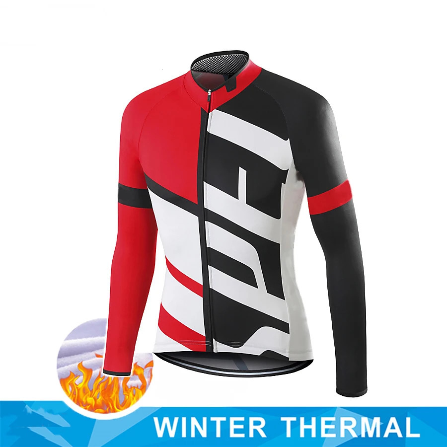 Winter Thermal Fleece Cycling Jersey Mens Bicycle Clothing MTB Long Sleeve Warm Tops Road Bike Jacket Outdoor Sportswear 251112