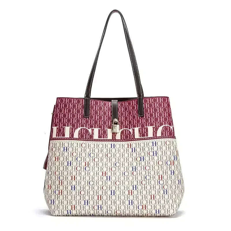 CHHC Women's Fashion Printed Handbag With Colorful Design Tote English Large Capacity Shoulder Bag