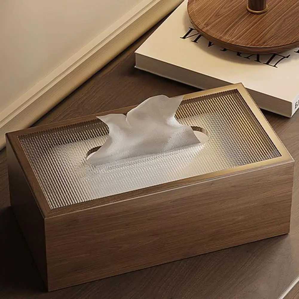 Napkin Holder for He Chinese Style Wood Tissue Box Light Luxury Desktop Napkin Organizer with Acrylic Lid for Ro Y251112