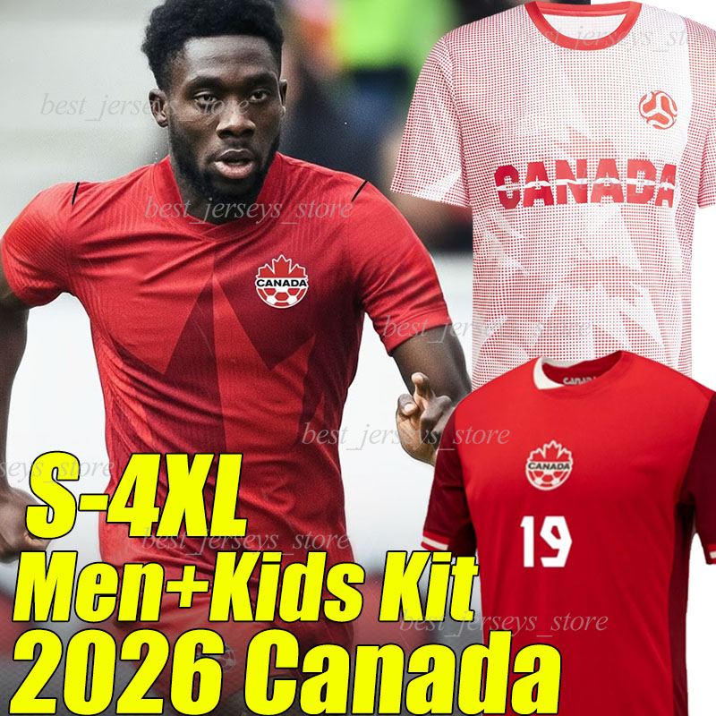 4XL Canada 2026 World Cup Soccer Jerseys 26/27 national team DAVIES J.DAVID LARIN MILLAR EUSTAQUIO BECKIE SHAFFELBURG KONE Men kids kits socks sets football shirt