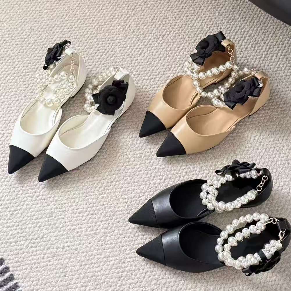 High quality new Round-toe real leather Bow Mary Jane Ballet Flat shoes with a strap loafers womens ballerina Flat dress shoes Bowtie Luxury designer shoes womens bag