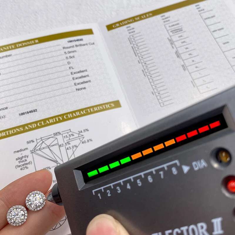 GRA 1CT Brilliant Round Real Moissanite Diamond Stud Earrings For Women Real 925 Sterling Silver Dating Wedding Fine Jewelry