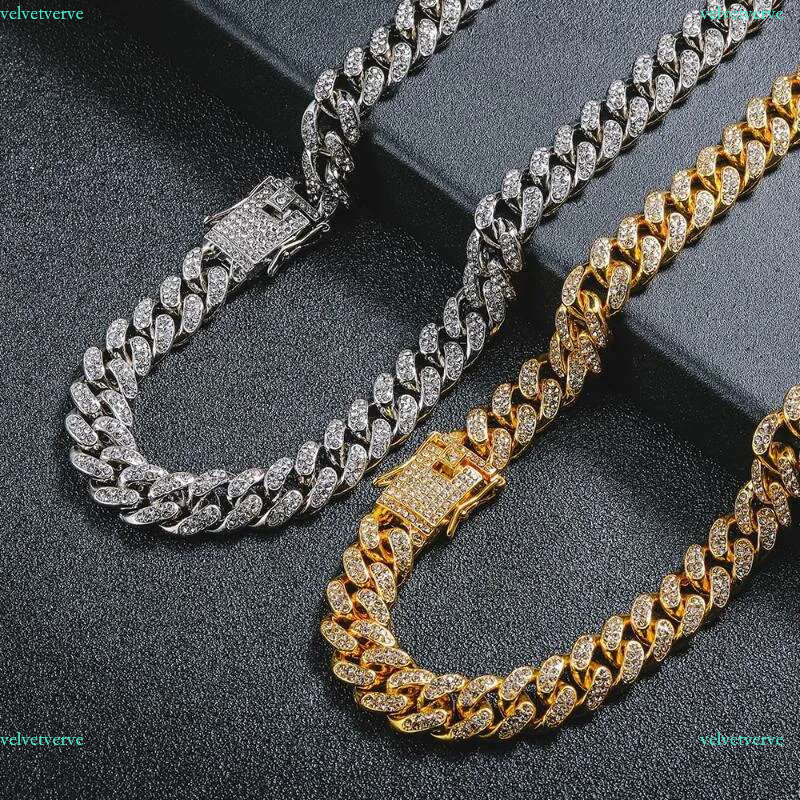 Chains Cuban k Chain For Men Iced Out Sier Gold Rapper Necklaces Full Miami Necklace Bg Dia Hip Hop Jewelry Choker
