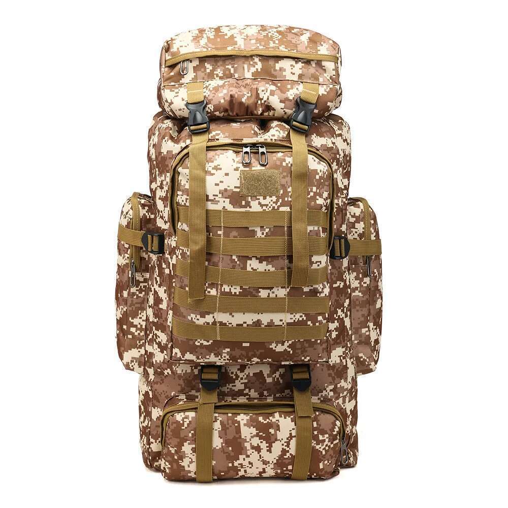 Tactical New Multi-Pocket Outdoor Mountaineering Backpack Large Capacity 80L Camouflage Casual Duffel Bag