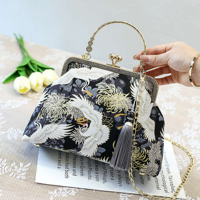 designer bag Single shoulder crossbody antique paired with cheongsam bag, new Chinese style finished gold handbag for women