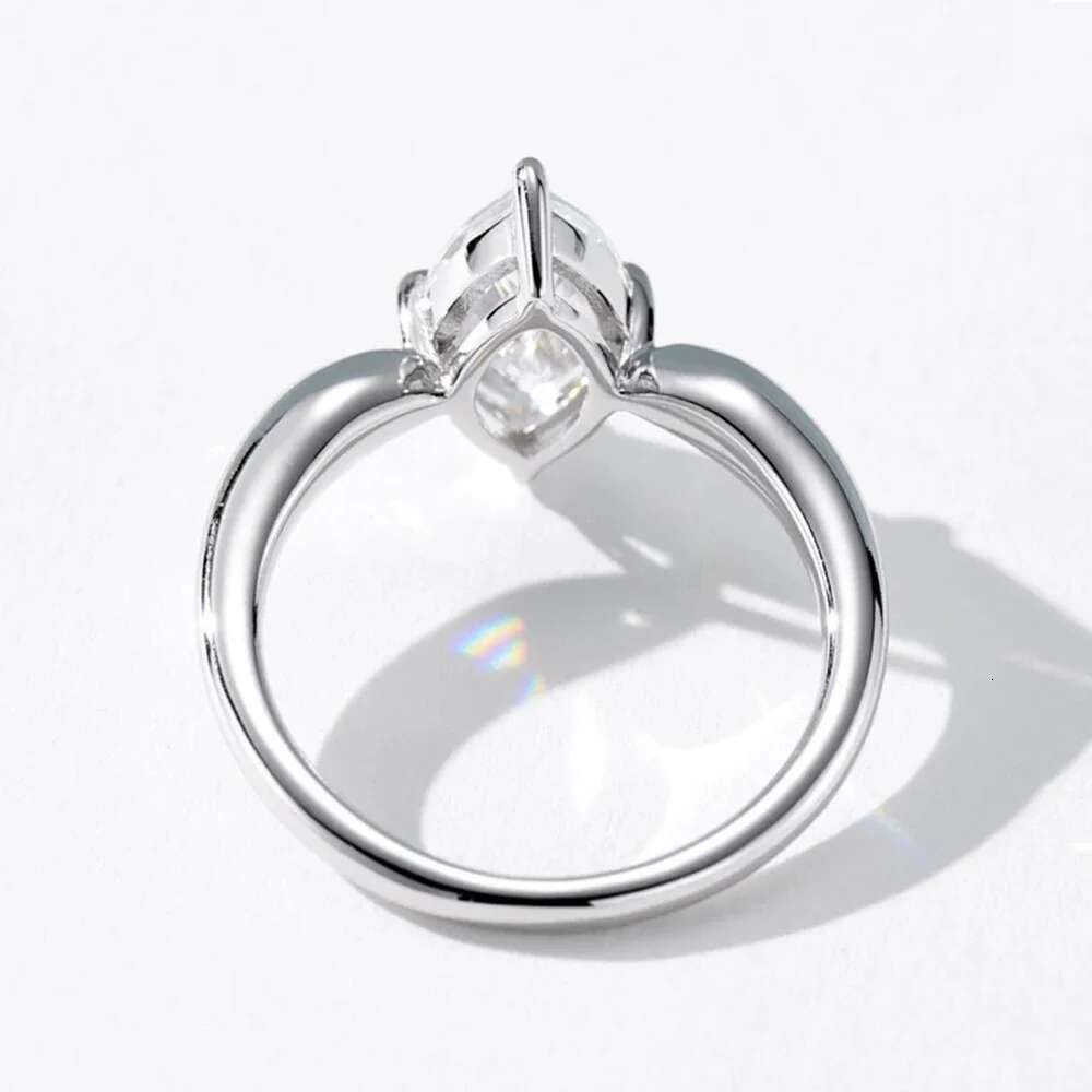 1-3CT Marquise Cut Moissanite Dia Engagement Ring For Women S Sterling Sier Wedding Band Jewelry Gifts With Certificate
