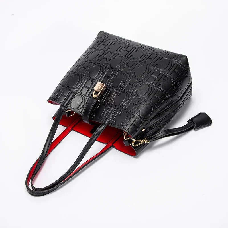 Designer handbag CHHC Simple Large Capacity Embossed Women's Shoulder Solid Color Letter Pattern Design Luxury Bag Crossbody