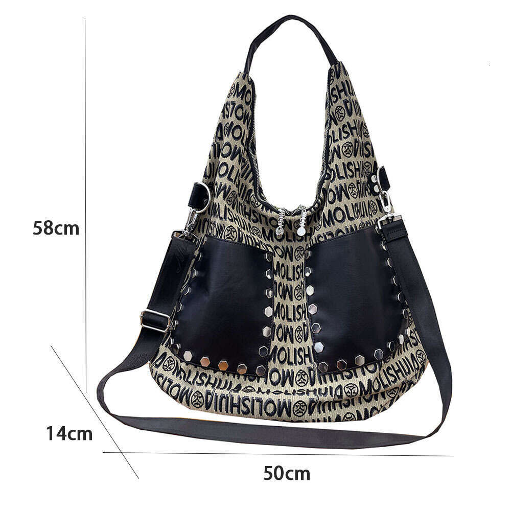 Backpack Jasmine Fashion Family Counter Leather Trendy Personalized Big with Rivet New Large Capacity Letter Shoulder Bag