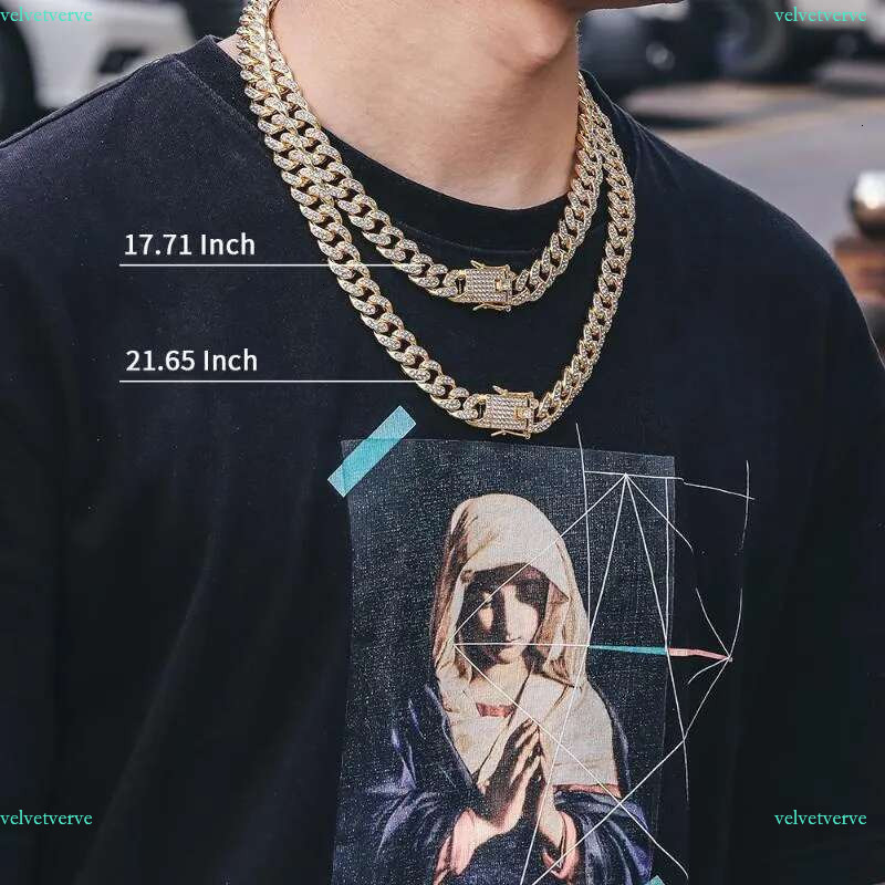 Chains Cuban k Chain For Men Iced Out Sier Gold Rapper Necklaces Full Miami Necklace Bg Dia Hip Hop Jewelry Choker
