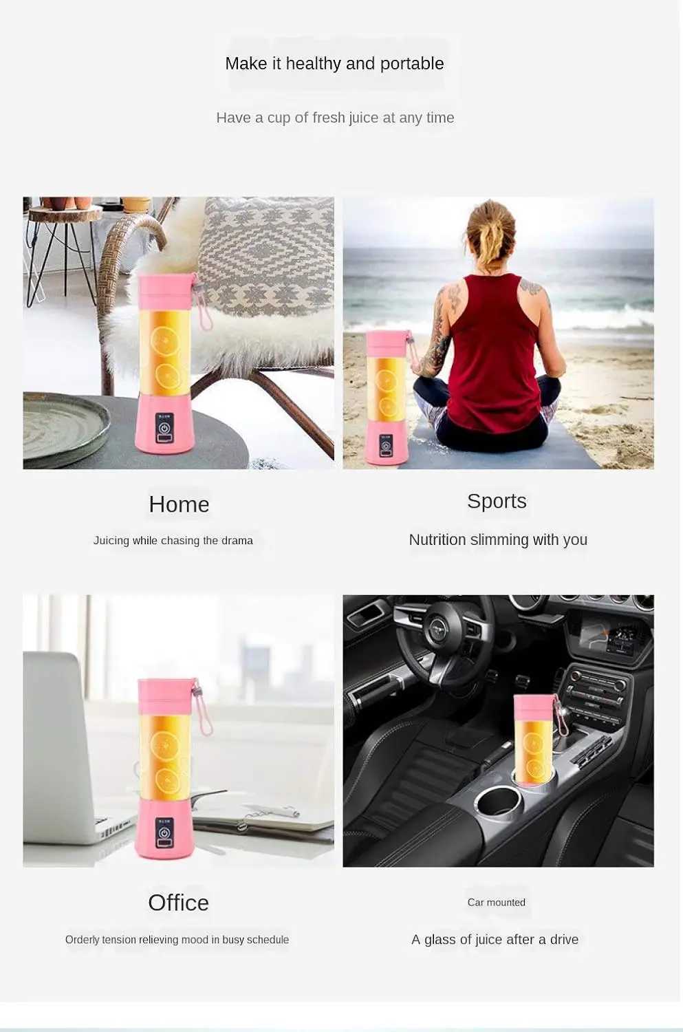 Mini electric juicer with USB charging function - Fruit and vegetable milkshake mixer - Automatic fresh juice extractor - Portable fruit juicer C25111