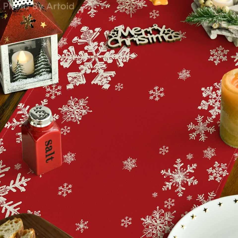 Christmas VIKAMA Christmas Winter Table Runner Christmas Kitchen Table Decoration Cabinets and Tabletops Tablecloth Home Decoration Y251113