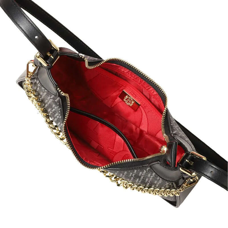 CHHC Simple Women's Shoulder Cute Animal Print Design Large Capacity Handbag Commuter Chain Bent Moon Bag