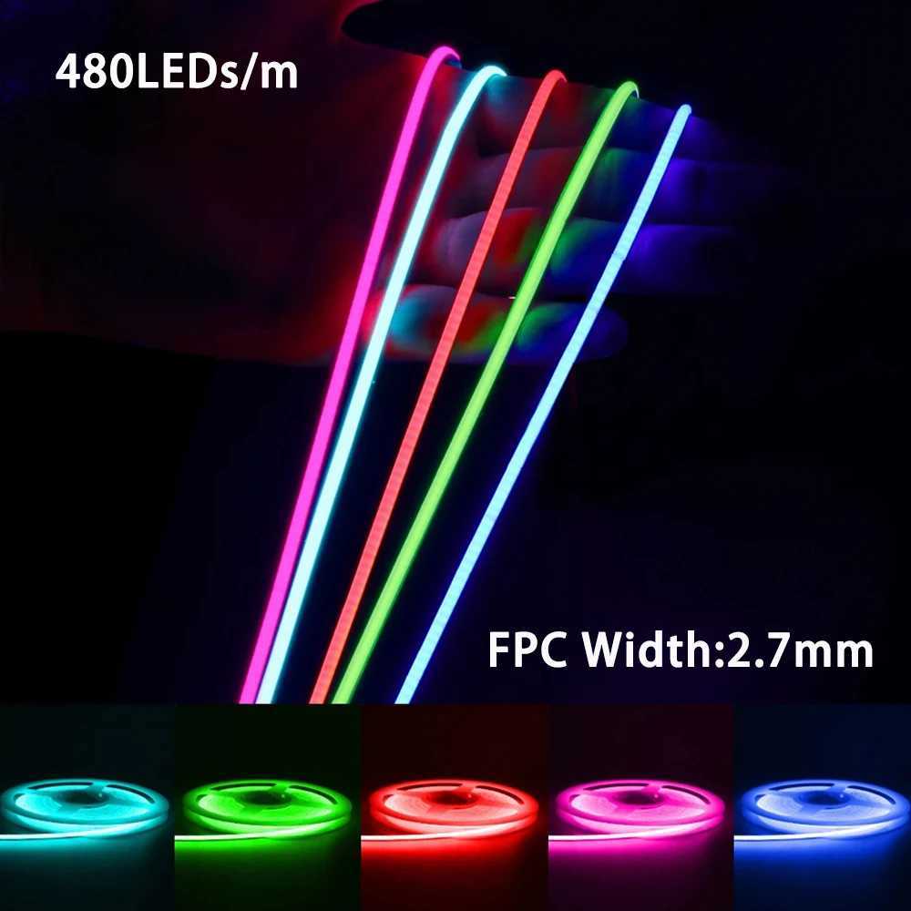 27mm Super Slim COB LED Strip Light 12V/5V 480LEDs/m For living room bedroom motorcycle bar car lighting renovation decoration W251112