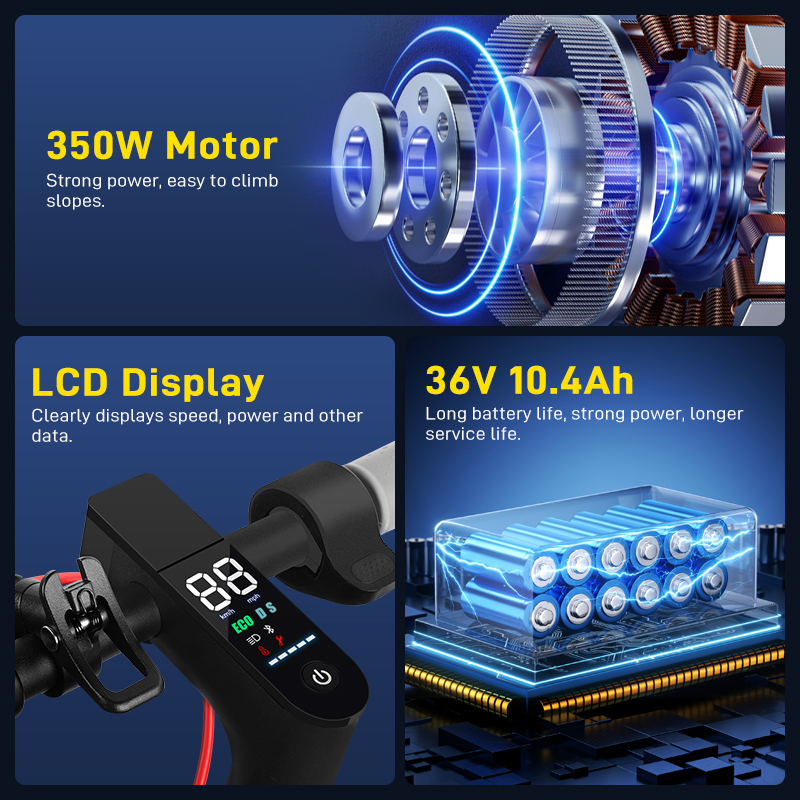 Adult Electric Scooter Mankeel-083 Carbon Steel, Front and Rear Dual Shock Absorbers, Foldable Electric Scooter EU US Stock ,No Tax