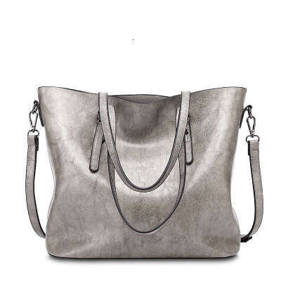 Oil wax leather portable large simple tote 2025new fashionable and trendy women's bag, temperament shoulder bag