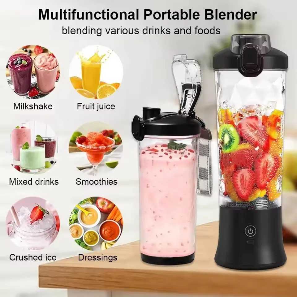 Portable Blender Electric Juicer 600ML Fruit Mixers 2000mAh USB Rechargeable Smoothie Mini Blender Multifunction Juice Maker C251113