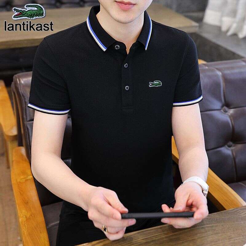 Noble Crocodile Short T-Shirt Summer New Turn-Down designer hoodie Collar Men's Business Polo Shirt Casual Simple Tee Half Sleeve Trendy