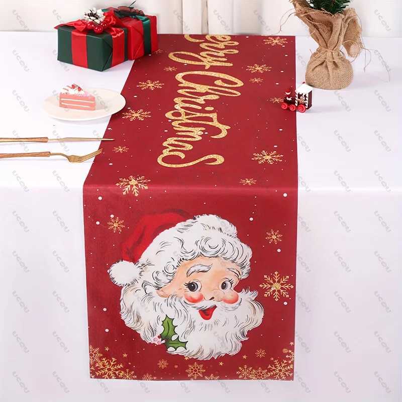 Christmas Christmas Linen Table Runner Decorative Cloth Flag Family Party Gift Xmas Home Holiday Dining Kitchen Halloween Santa Claus New Y251113