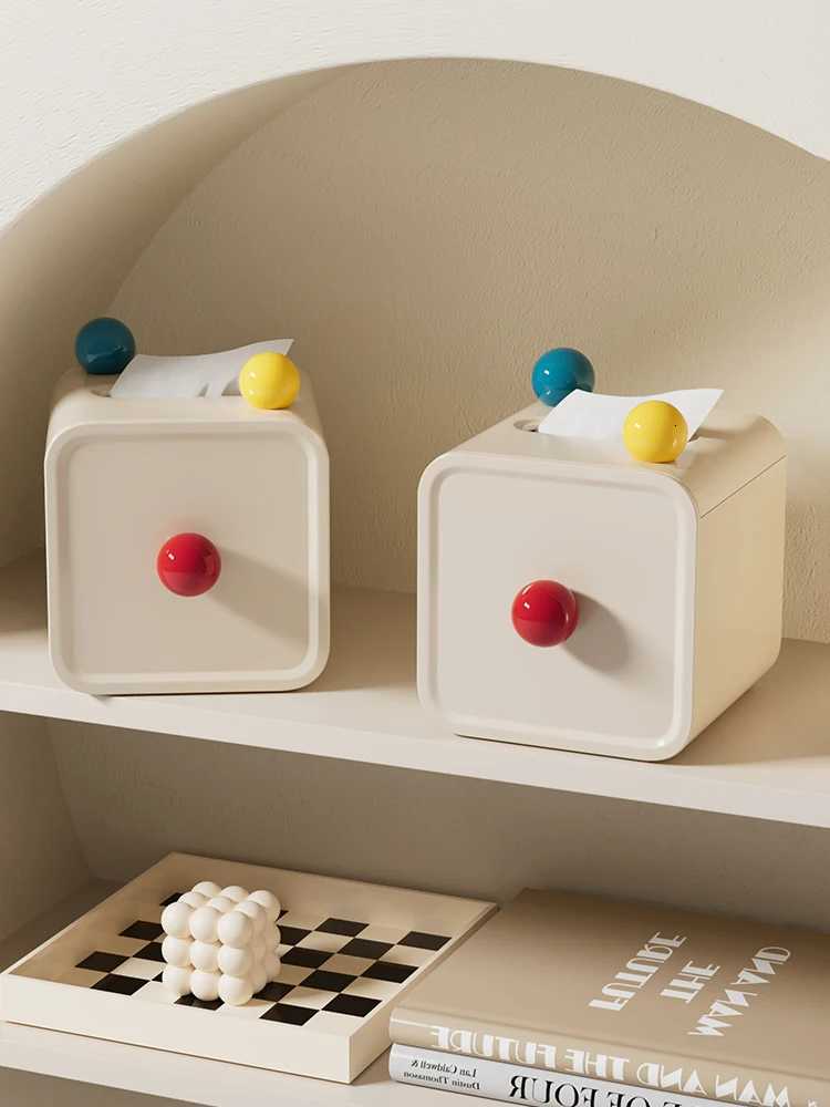 Creative Cr Sle Tissue Box Roll Paper Towel Storage Holder Desktop Living Ro Dining Table Dered Tissue Organizer Y251112