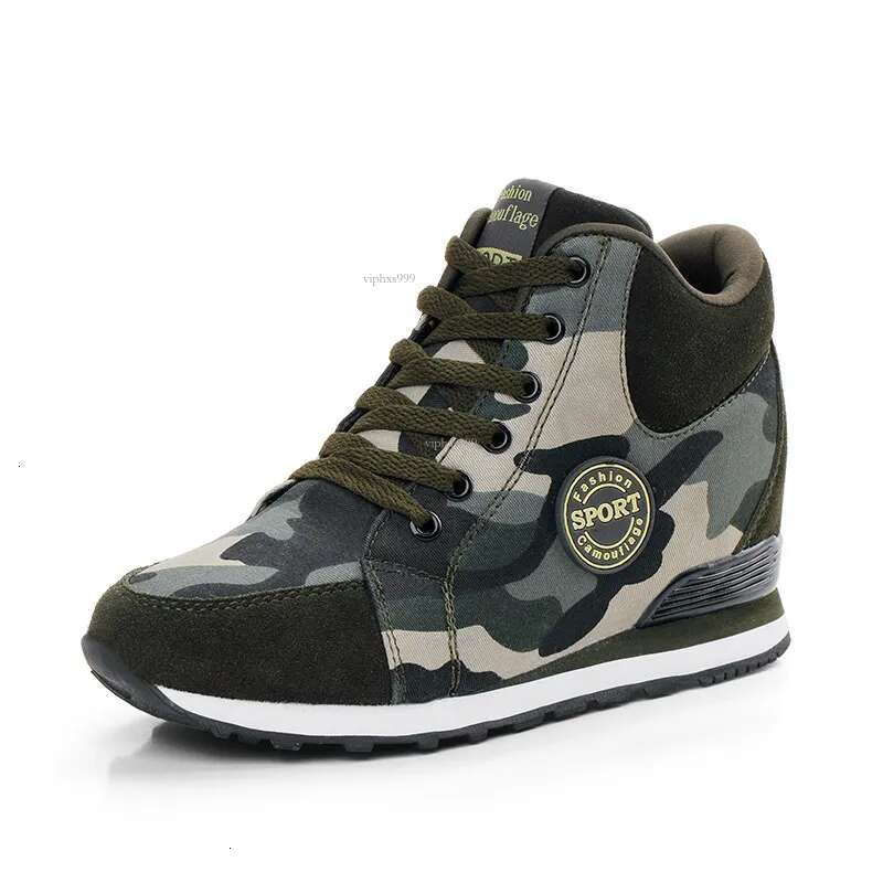 New Free Shipping Designer Shoes 2025 Autumn New Camouflage Height Increasing Breathable Canvas Trendy Women's Single Shoes Outdoor Casual Shoes 